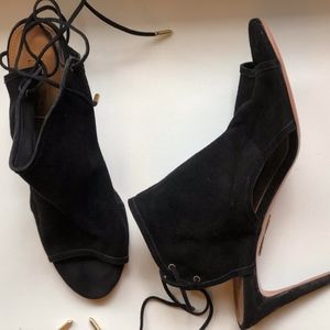 Aquazzura Suede Lace-up Sandals